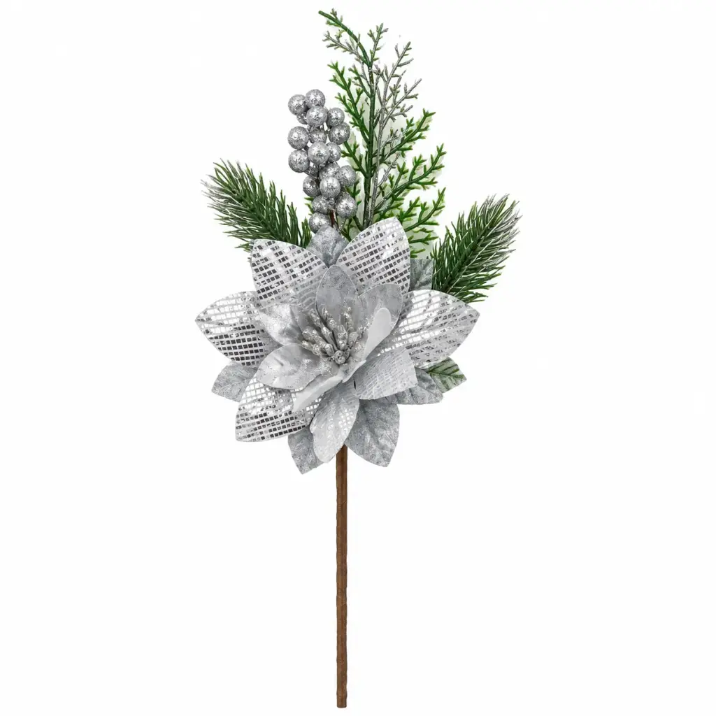 ADORNO NAVIDEÑO ESTRELLA FEDERAL PLATEADA 30CM ( K0792P )