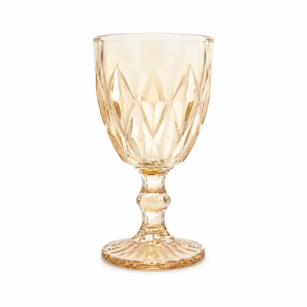COPA VIDRIO DIAMANTADO AMBAR 320ML ( DL21765 )