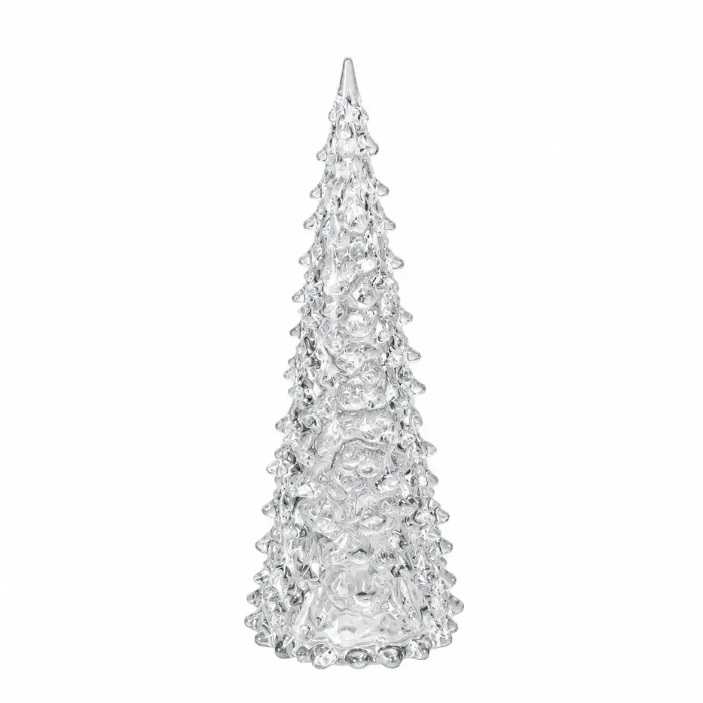 ARBOL NAVIDEÑO C/ LUZ A PILA ACRILICO E/ CJ ( K0864 )