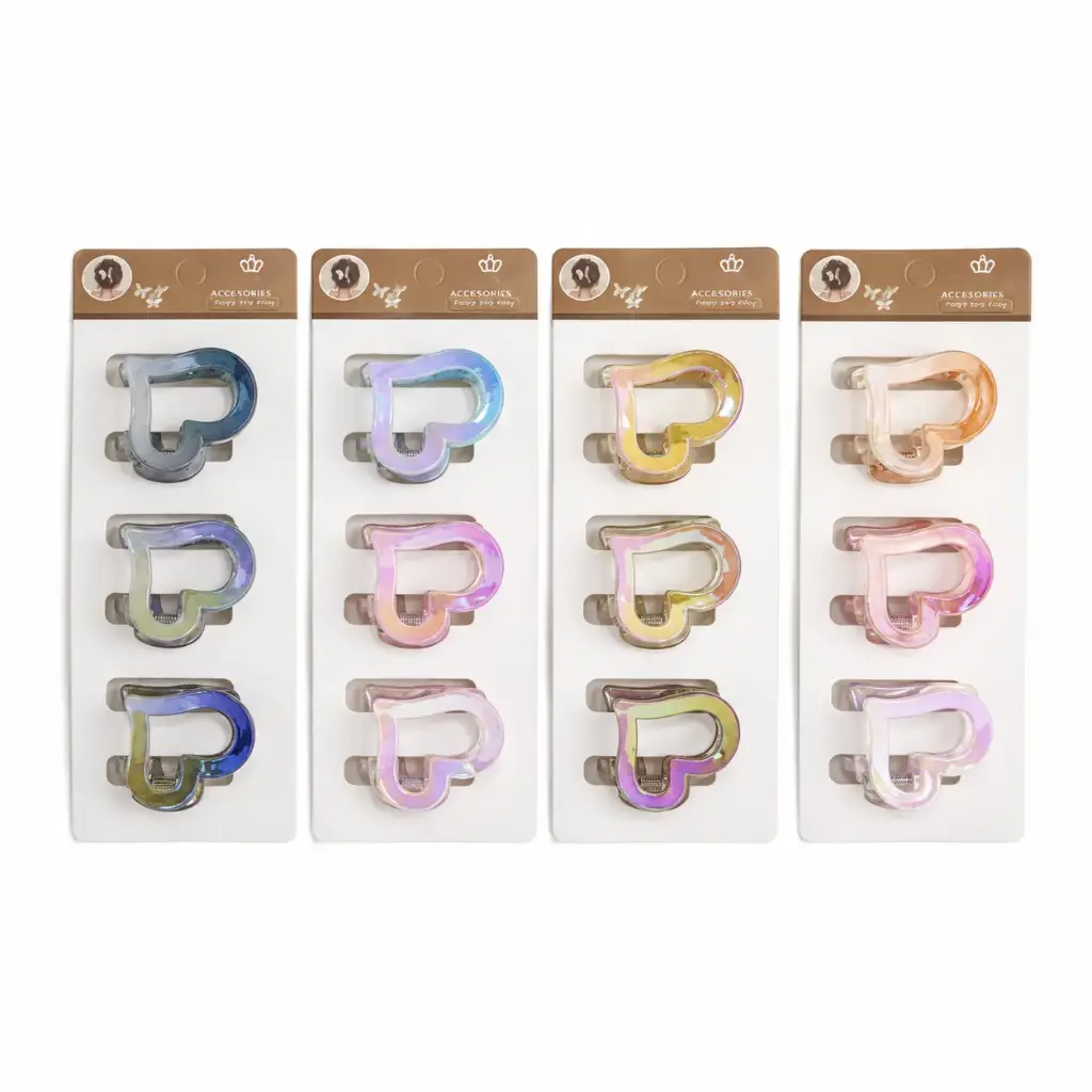 BROCHE P/ CABELLO CORAZON 4.5CM X3 ( DL21157 )