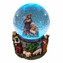 BOLA DE NIEVE SAGRADA FAMILIA C/ LUZ Y SONIDO 8.5 X 12CM ( K1251 )