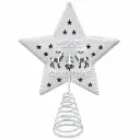 PUNTERO NAVIDEÑO ESTRELLA CALADA RENOS BLANCA 12 X 16CM E/ BO ( K1263 )