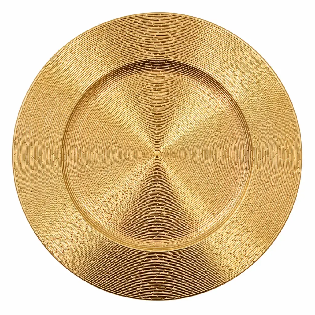 PLATO DE SITIO CIRCULOS Y PUNTOS DORADOS 33CM ( K1391D ) 