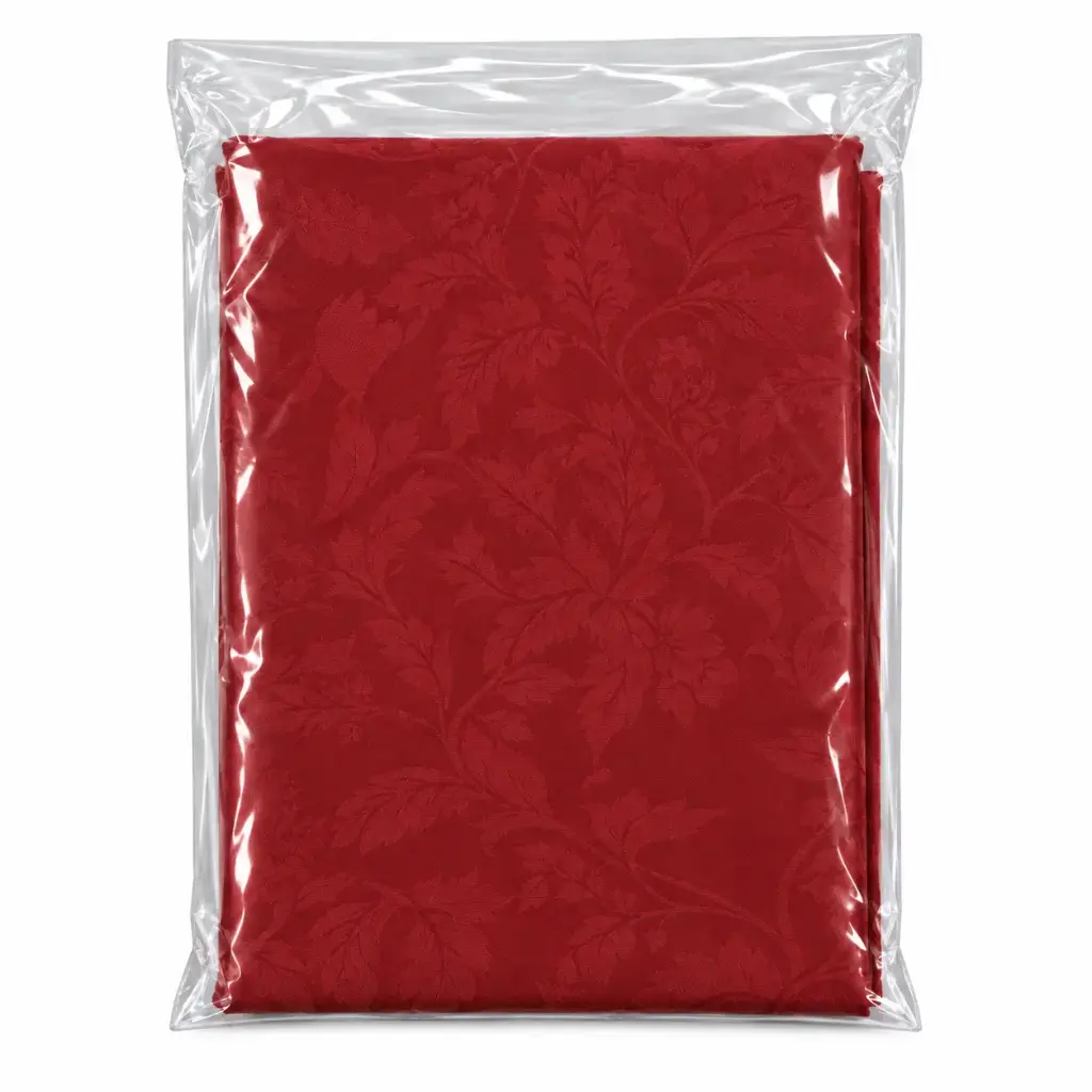 MANTEL MUERDAGOS ROJO 150 X 180CM E/ BO ( K1477R ) 