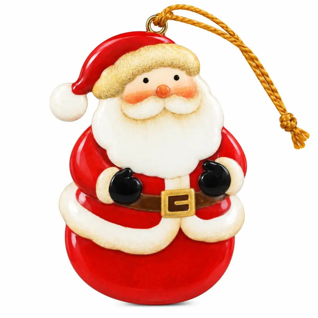 ADORNO COLGANTE NAVIDEÑO PAPA NOEL ESMALTADO 7.5 X 11.5CM E/ BO ( K1530 )