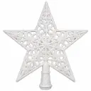PUNTERO NAVIDEÑO ESTRELLA CALADA BLANCA GLITTER 20CM E/ BO ( K1628 )