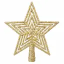 PUNTERO NAVIDEÑO ESTRELLA CONCENTRICA DORADA 15 X 17CM E/ BO ( K1630D )