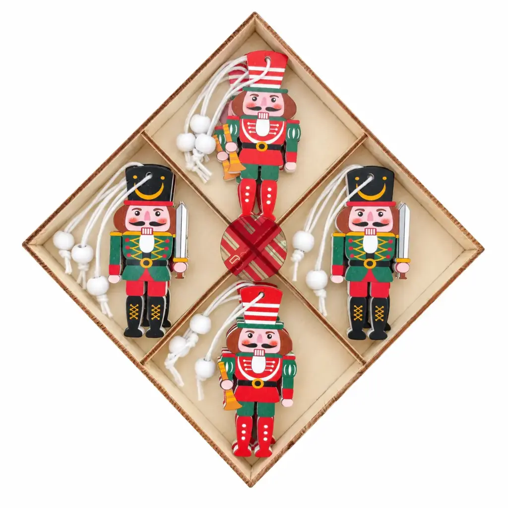 ADORNO NAVIDEÑO CASCANUECES MADERA 3 X 7CM X12 E/ CJ ( K1660 ) 