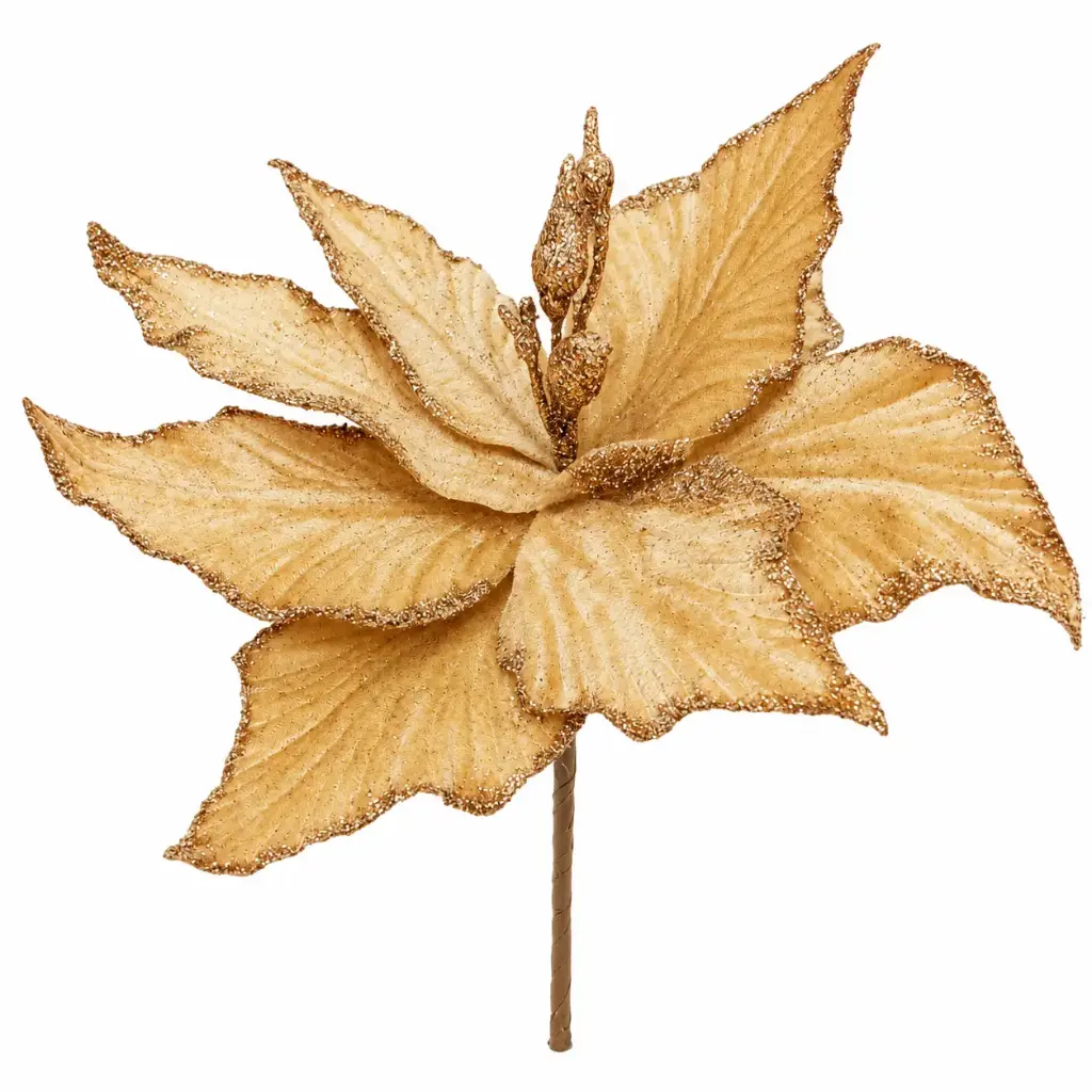 ADORNO ESTRELLA FEDERAL TERCIOPELO CHAMPAGNE 23CM ( K1824CH )