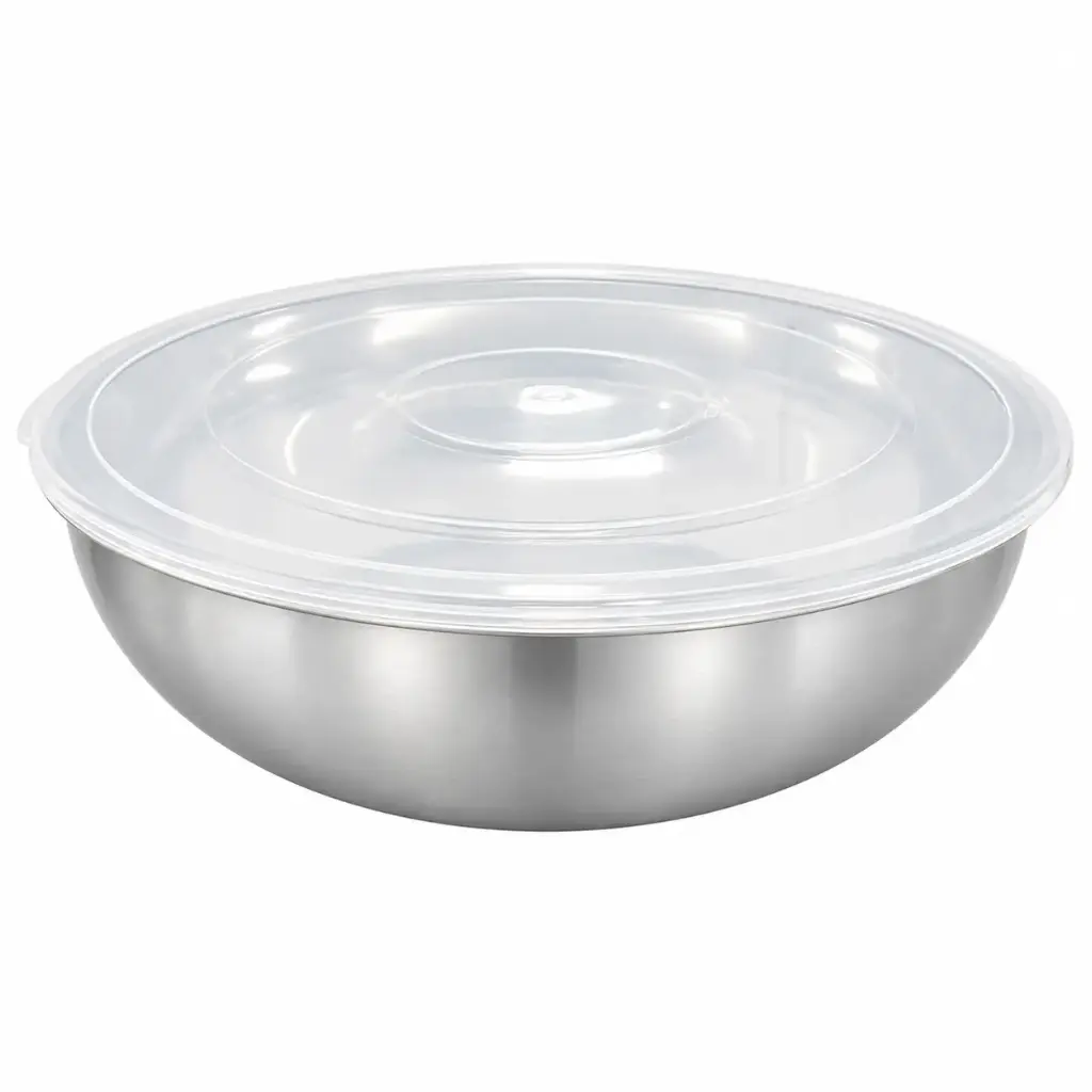 BOWL REDONDO ACERO C/ TAPA PLASTICA 31.5CM E/ BO ( CN19937 )