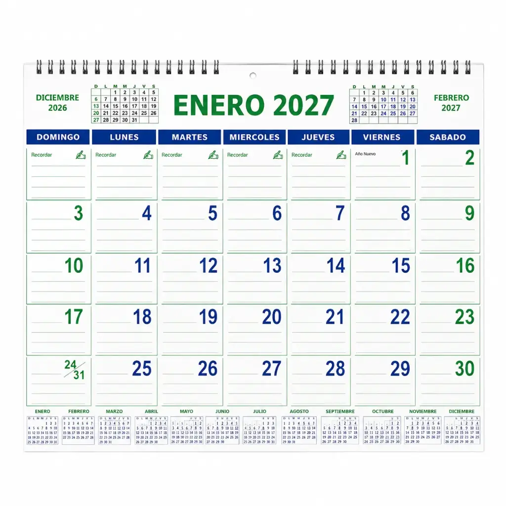 CALENDARIO ORGANIZADOR 2027 34 X 22CM ( AG-1 )