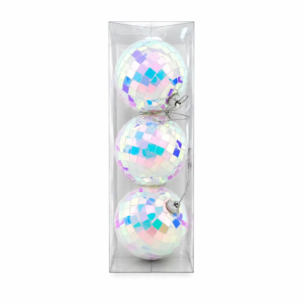 BOLA NAVIDEÑA DISCO 8CM X3 E/ CJ ( NS441907 )