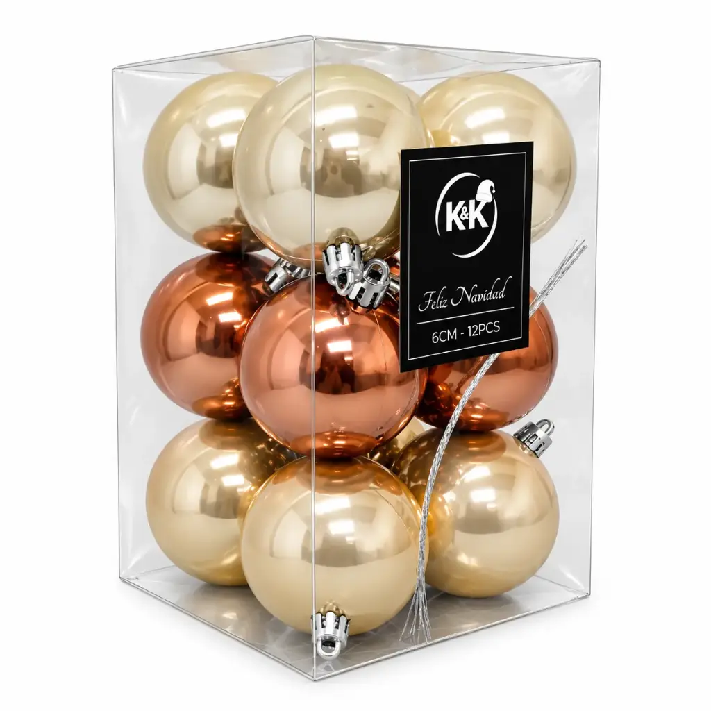 BOLA NAVIDEÑA 6CM X12 E/ CJ ( SF3510-1 )