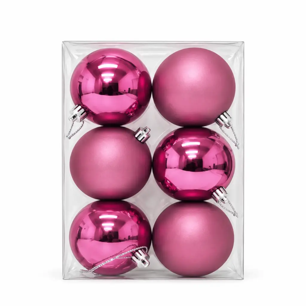 BOLA NAVIDEÑA 8CM X6 E/ CJ ( NS442557 )
