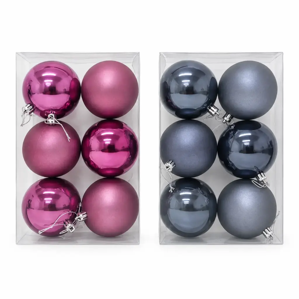 BOLA NAVIDEÑA 8CM X6 E/ CJ ( NS442557 )