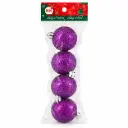 BOLA NAVIDEÑA GLITTER 4CM X4 E/ BO ( N2-4004YF )