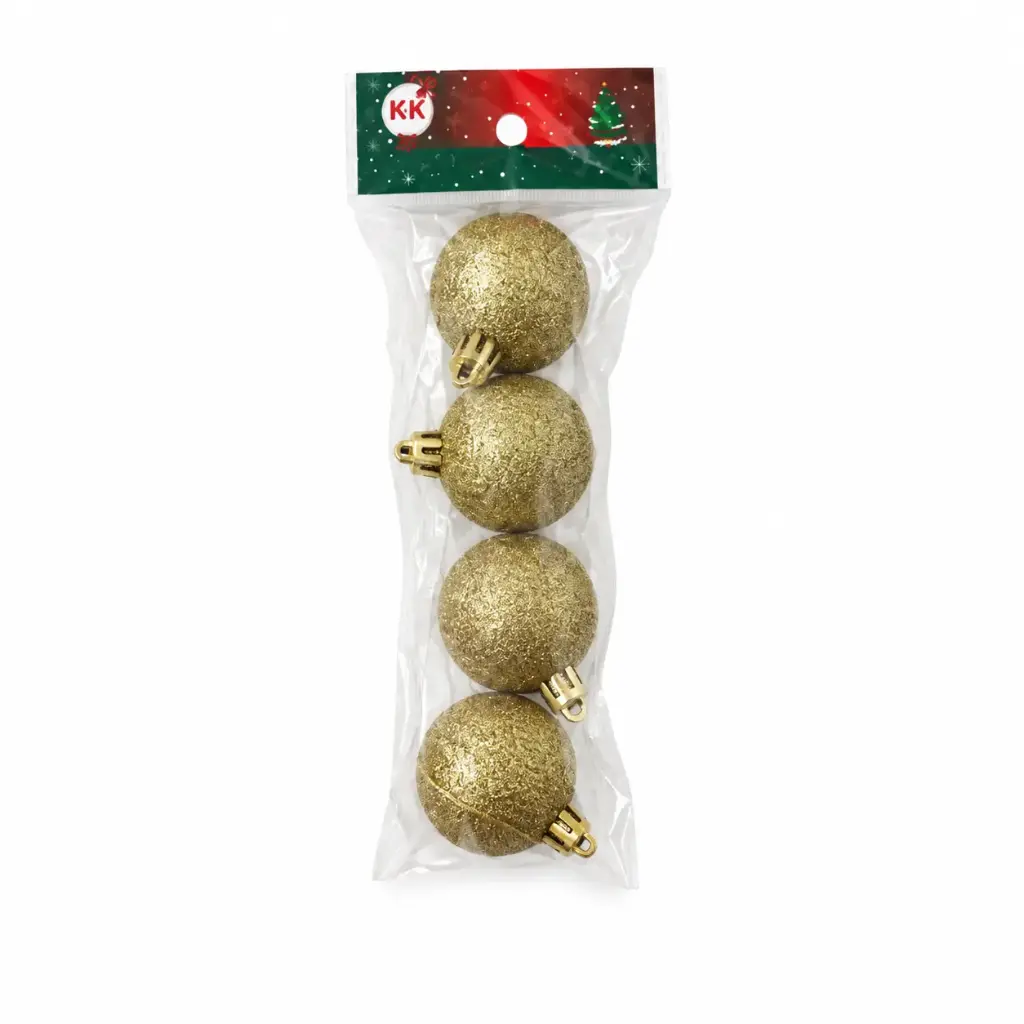 BOLA NAVIDEÑA GLITTER 4CM X4 E/ BO ( N2-4004Y )