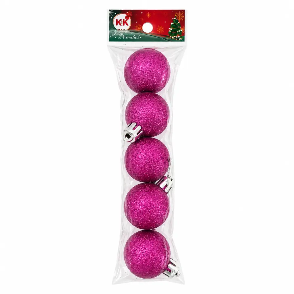 BOLA NAVIDEÑA GLITTER 3CM X5 E/ BO ( N2-3005YF )