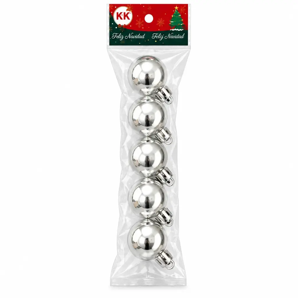 BOLA NAVIDEÑA 3CM X5 E/ BO ( N2-3005A )