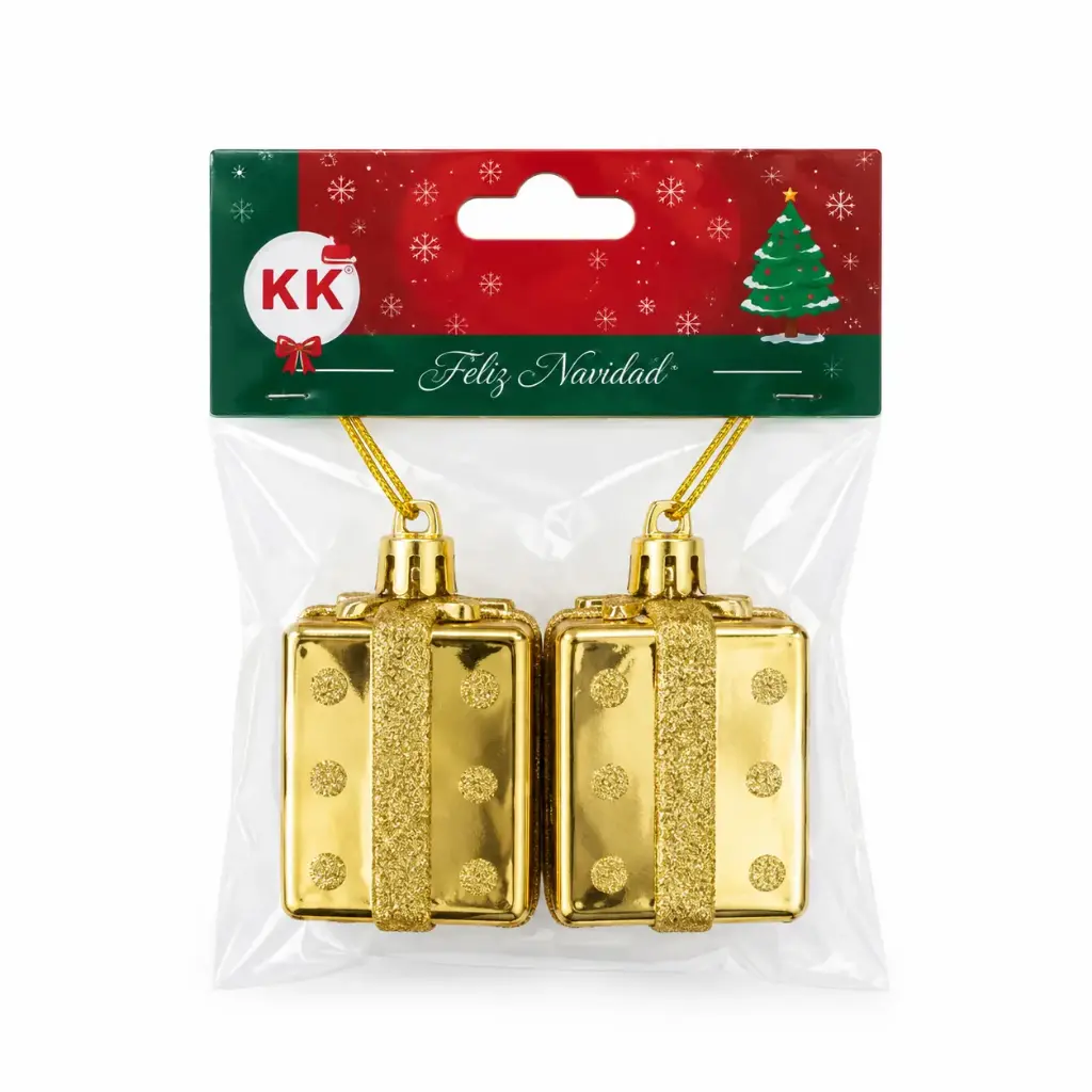 ADORNO NAVIDEÑO REGALO 4CM X2 E/ BO ( NS441921 )