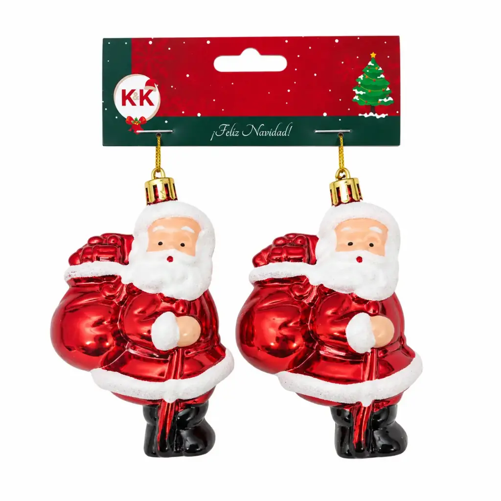 ADORNO NAVIDEÑO PAPA NOEL 8 X 6CM X2 E/ CT ( NS441912 )