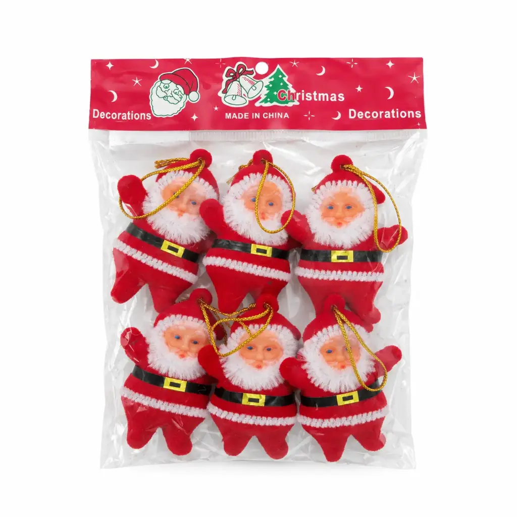 ADORNO NAVIDEÑO PAPA NOEL X6 6CM E/ BO ( NS368895 )