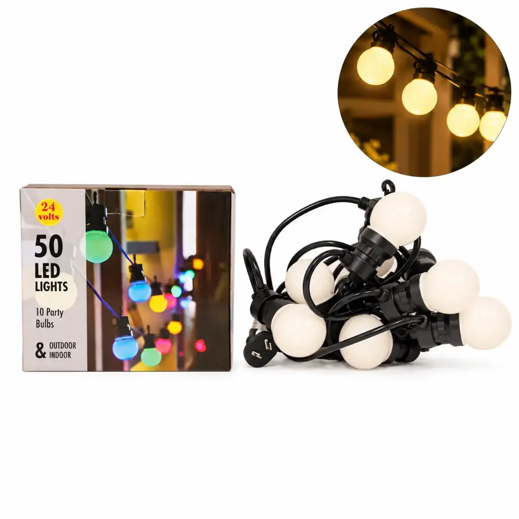 LUCES LED FOCO CALIDA X10 X 5MTS E/ CJ ( POL-33 )