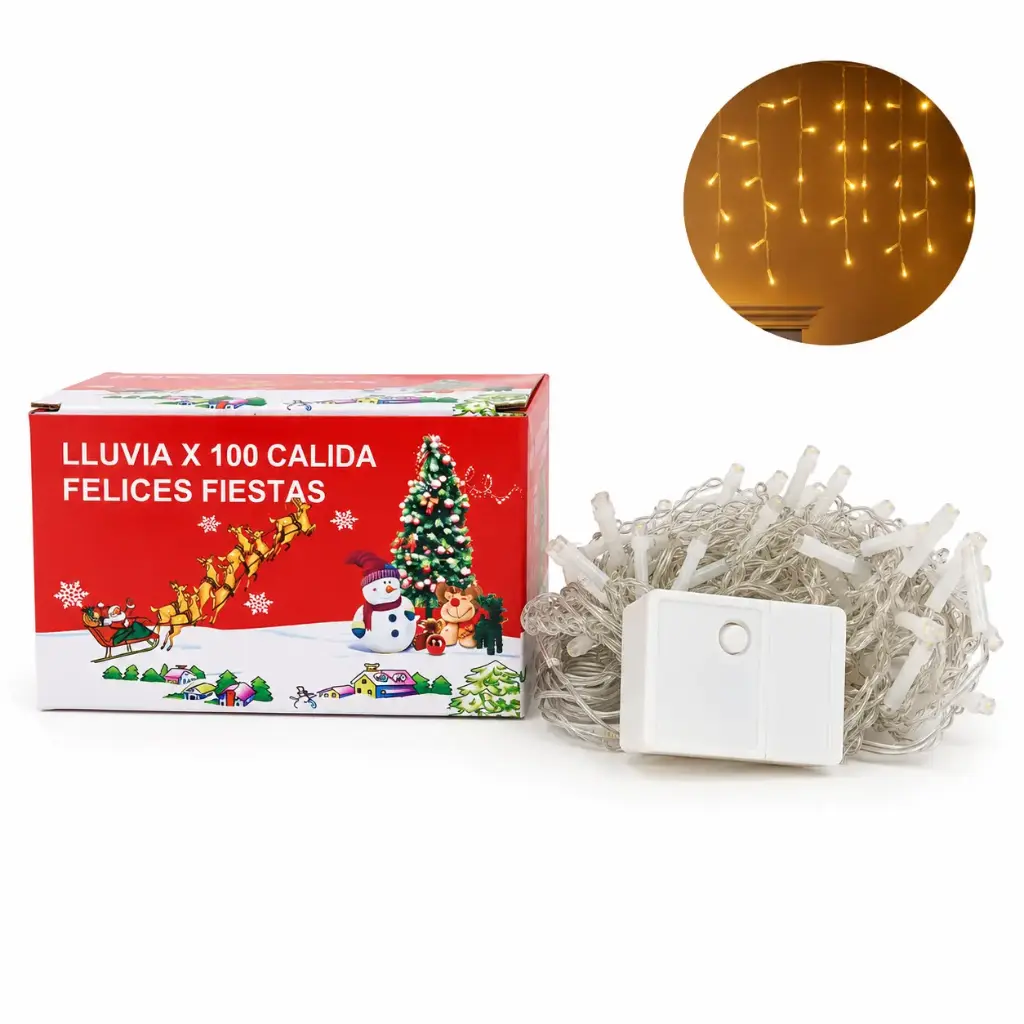 LUCES LED LLUVIA CALIDA X100 E/ CJ ( POL-26 )