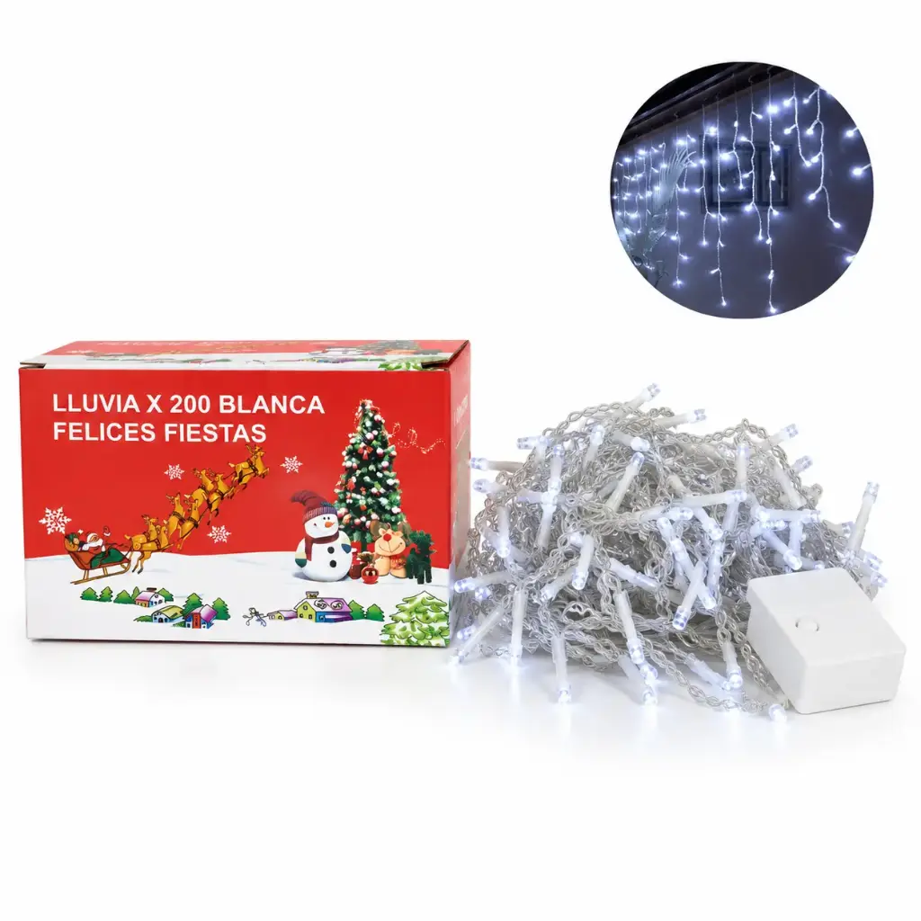 LUCES LED LLUVIA BLANCA X200 E/ CJ ( POL-29 )