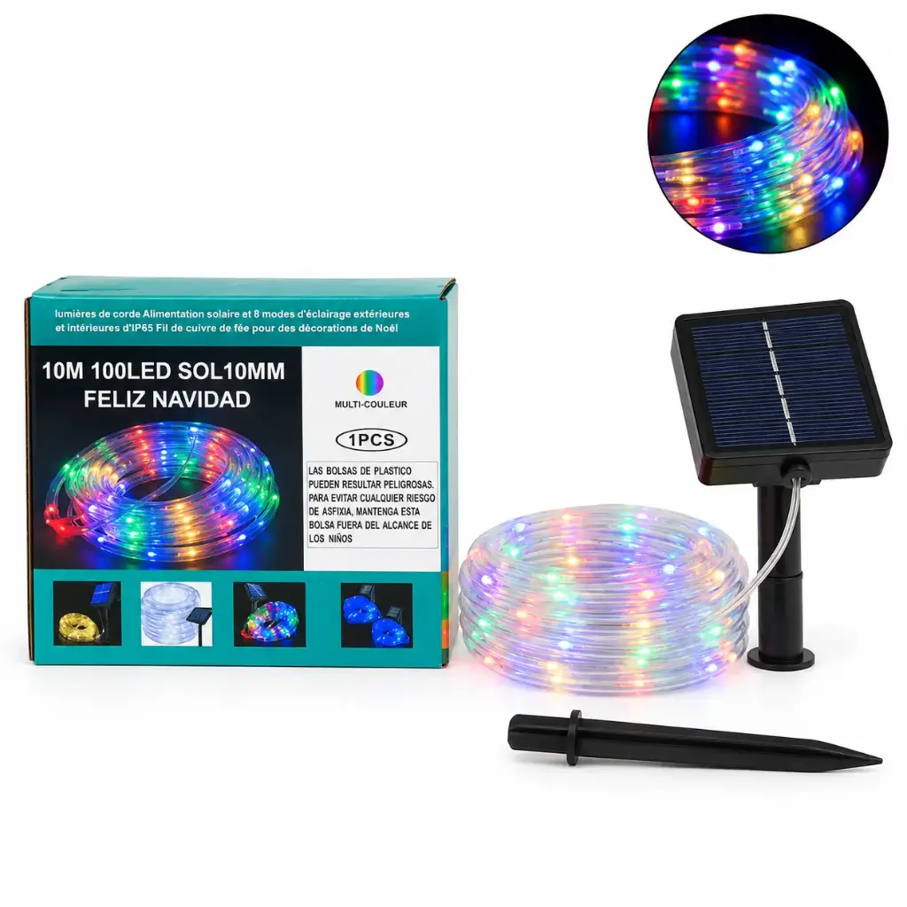 LUCES LED MANGUERA SOLAR MULTICOLOR X 10MTS E/ CJ ( SOL-10MM )