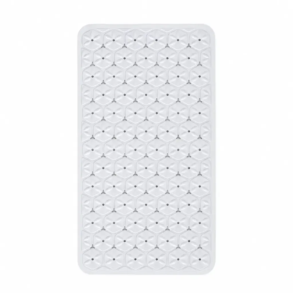 ALFOMBRA DE BAÑO BLANCA MARGARITAS 37 X 68CM ( B0513BL )