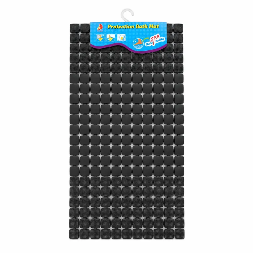 ALFOMBRA DE BAÑO ANTIDESLIZANTE NEGRA 39 X 71CM ( B0618NG )