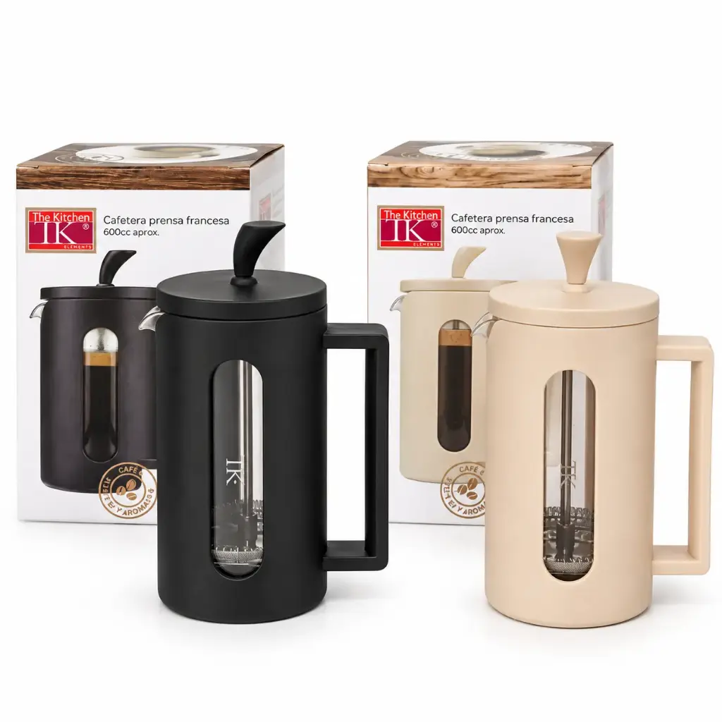 CAFETERA C/ EMBOLO PLASTICA 600ML E/ CJ ( 18014009C / BV090 )