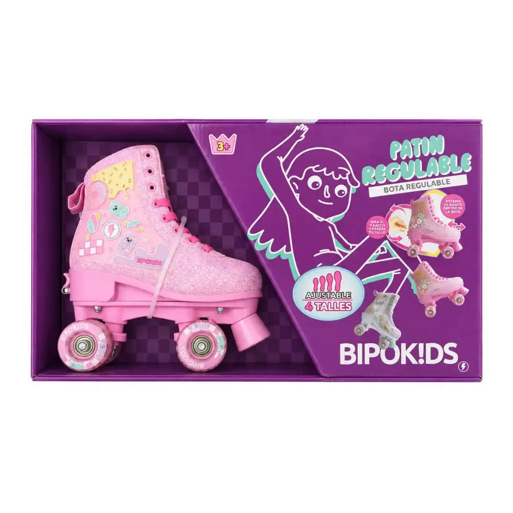 PATINES GLITTER EXTENSIBLES 4 RUEDAS BIPO T M. ( RLL150N M )