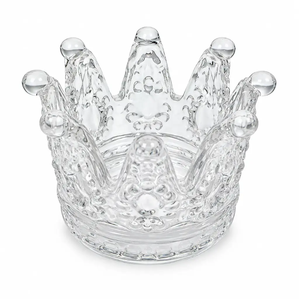 PORTAVELA DE VIDRIO CORONA 5 X 7.5CM ( G120-5147 )