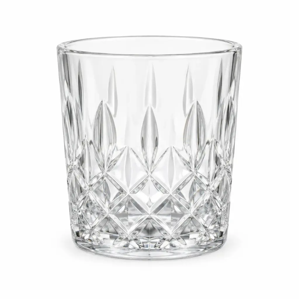 VASO VIDRIO WHISKY LABRADO HOJAS 8 X 8.5CM ( A-74 / TK517-2 )