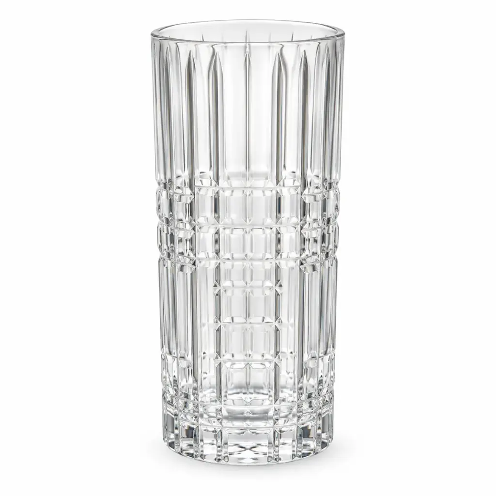 VASO VIDRIO TRAGO LARGO LABRADO 6.5 X 14CM ( A-77 / TK517-3 )
