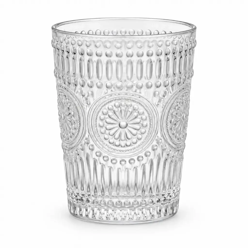 VASO VIDRIO LABRADO SOL 8 X 10CM ( A-120 )