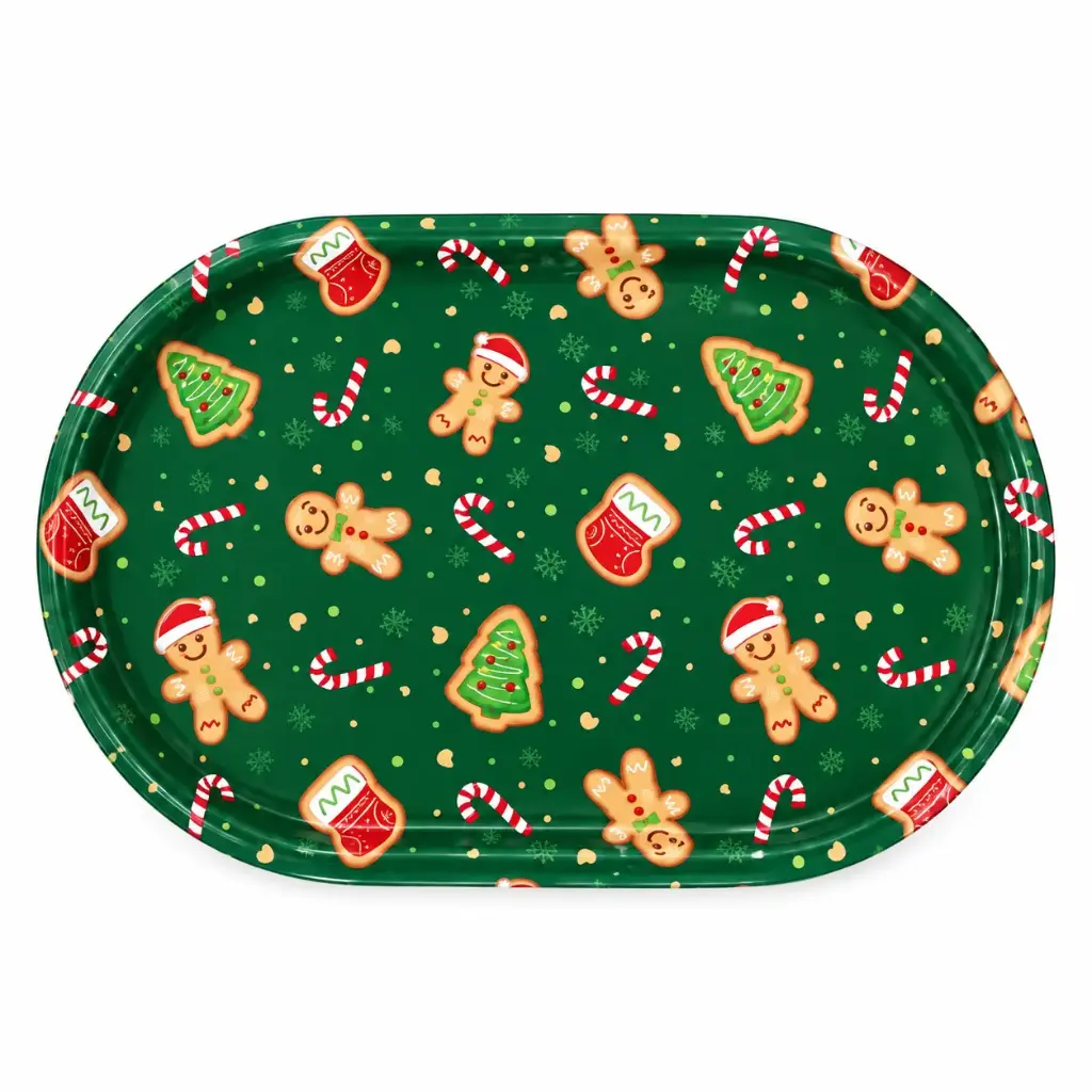 BANDEJA PLASTICA OVAL NAVIDEÑA 46,5 X 32 X 3CM ( NS413389Z1 )