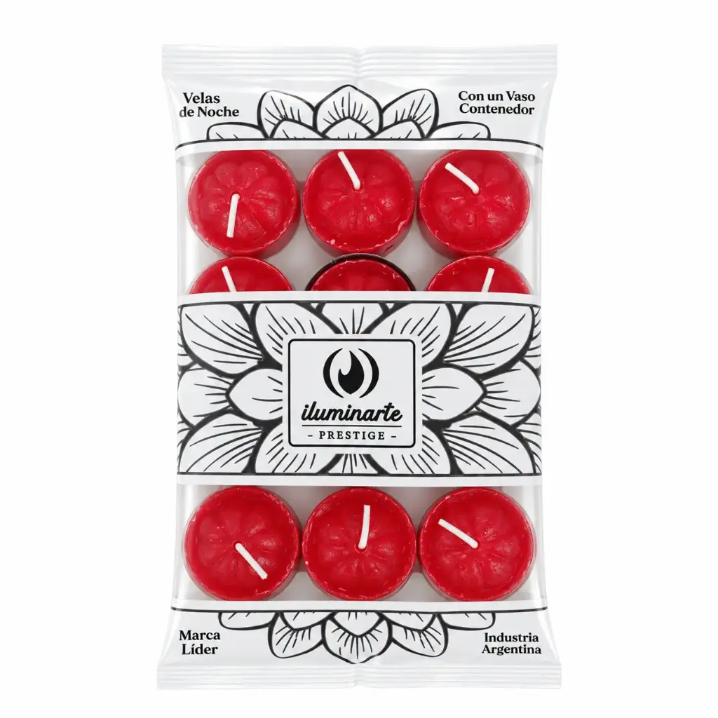 VELA DE NOCHE COLOR ILUMINARTE C/ PORTAVELA X12 E/ BO ( 004JC )