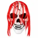 MASCARA PLASTICA CALAVERA C/ PELO HALLOWEEN E/ BO ( YJ0131 )