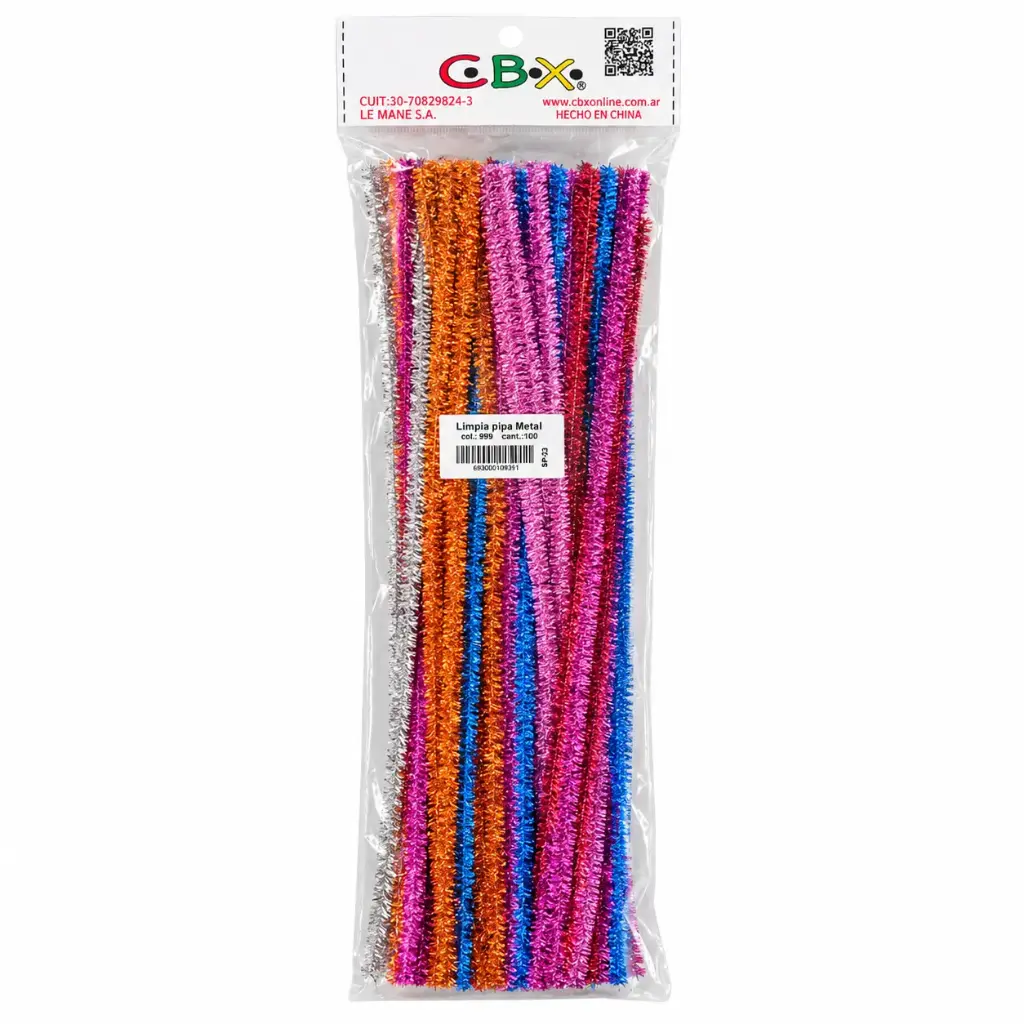 LIMPIA PIPA COLOR METALICO 30CM X100 ( 999 )