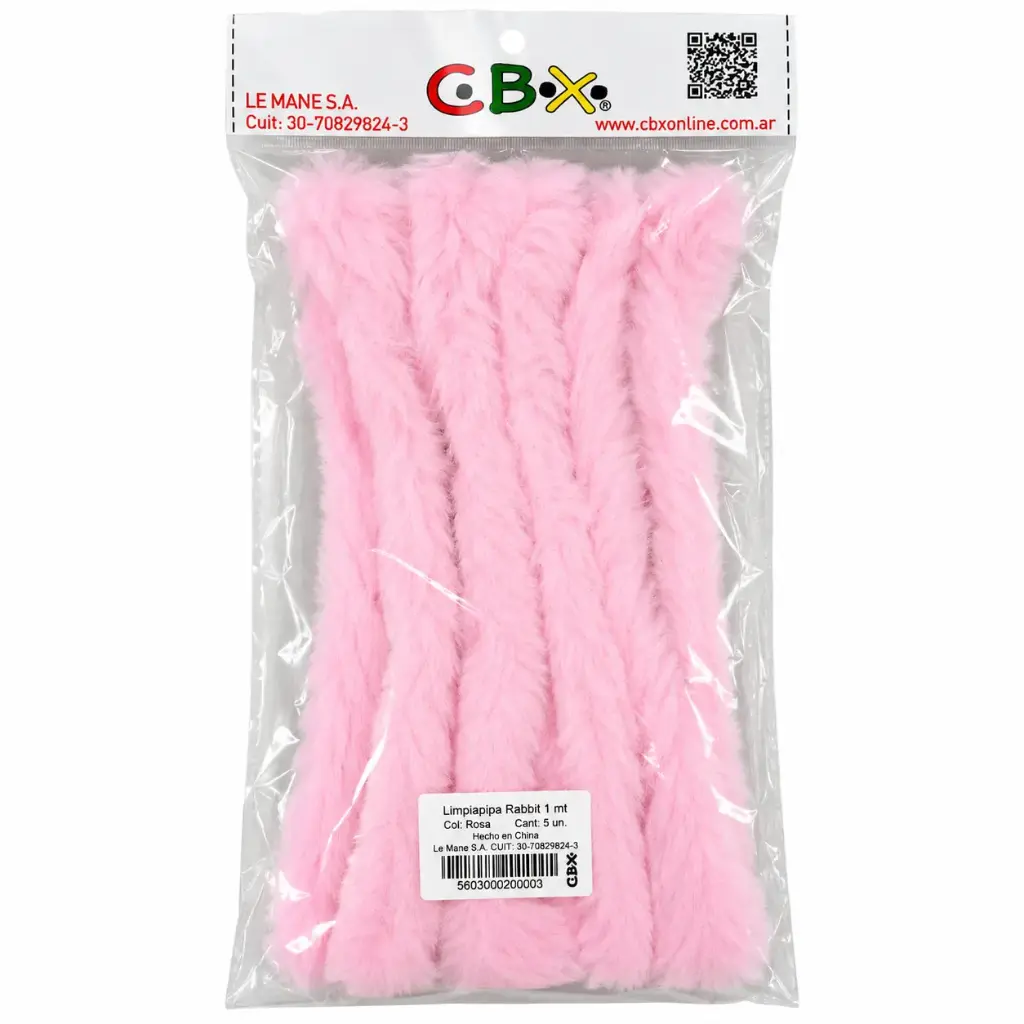 LIMPIA PIPA RABBIT ROSA CHICLE 100CM X5 E/ BO ( ROSA CHICLE )