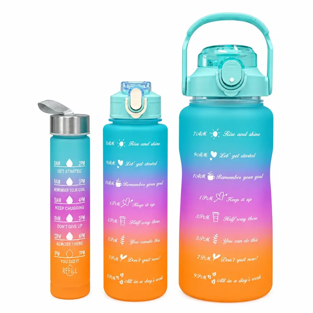 SET BOTELLA MOTIVACIONALES 300ML - 900ML - 2000ML X3 E/ BO ( A-28 )