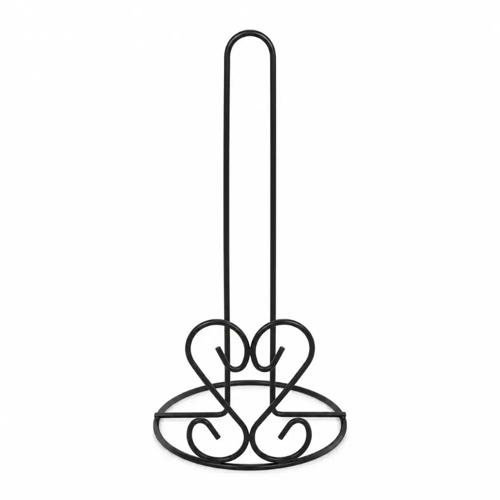 PORTA ROLLO DE COCINA CORAZON NEGRO METALICO ( 2397-37 )
