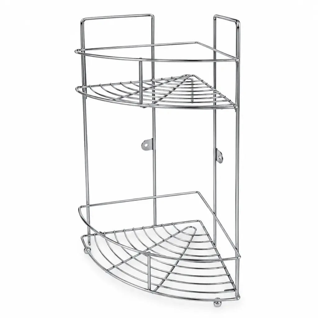 ORGANIZADOR ESQUINERO ACERO P/ BAÑO 29.5 X 21 X 37.5CM ( HW8017 )