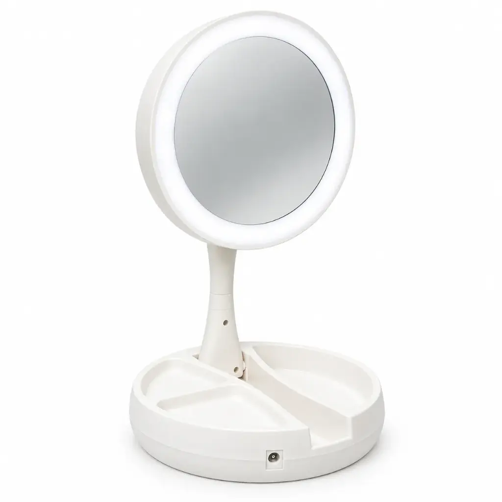ESPEJO PLEGABLE C/ LUZ LED E/ CJ ( JG-988 )