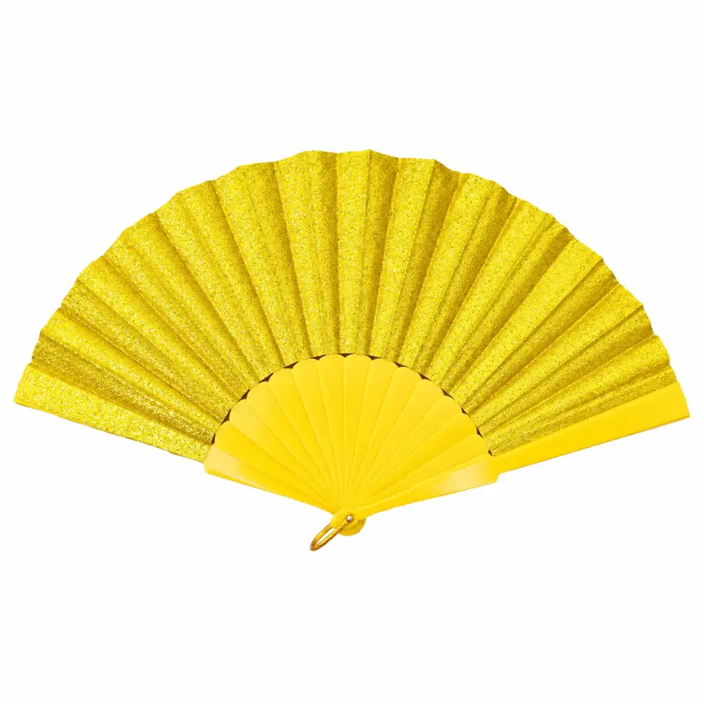 ABANICO PLASTICO GLITTER 23CM ( YJ0867 )