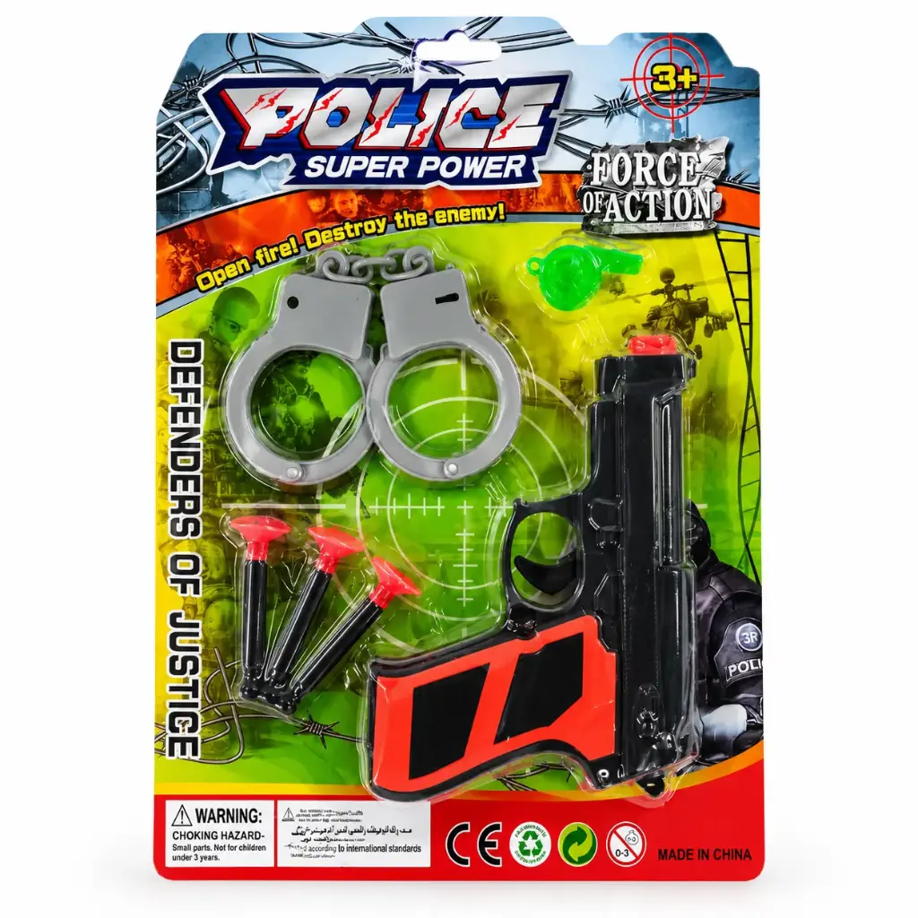 SET DE POLICIA C/ ACCESORIOS X4 E/ BL ( 1511 )