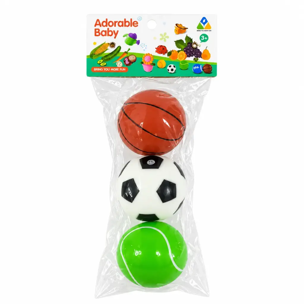PELOTA CHIFLE X3 6.5CM E/ BO ( STY-QP02-2 )